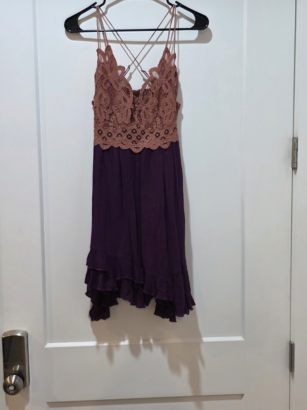 FP Movement by Free People Mauve Lace Bodice Purple Maxi Dress